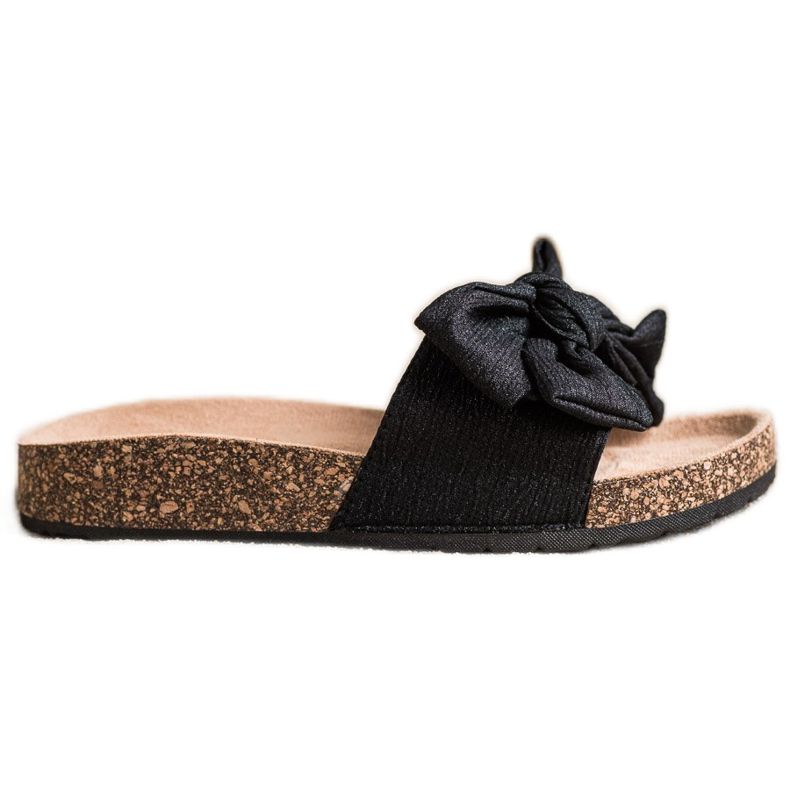 SHELOVET Tofflor Med En Rosett svart