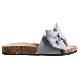 SHELOVET Tofflor Med En Rosett grå