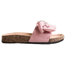 SHELOVET Tofflor Med En Rosett rosa