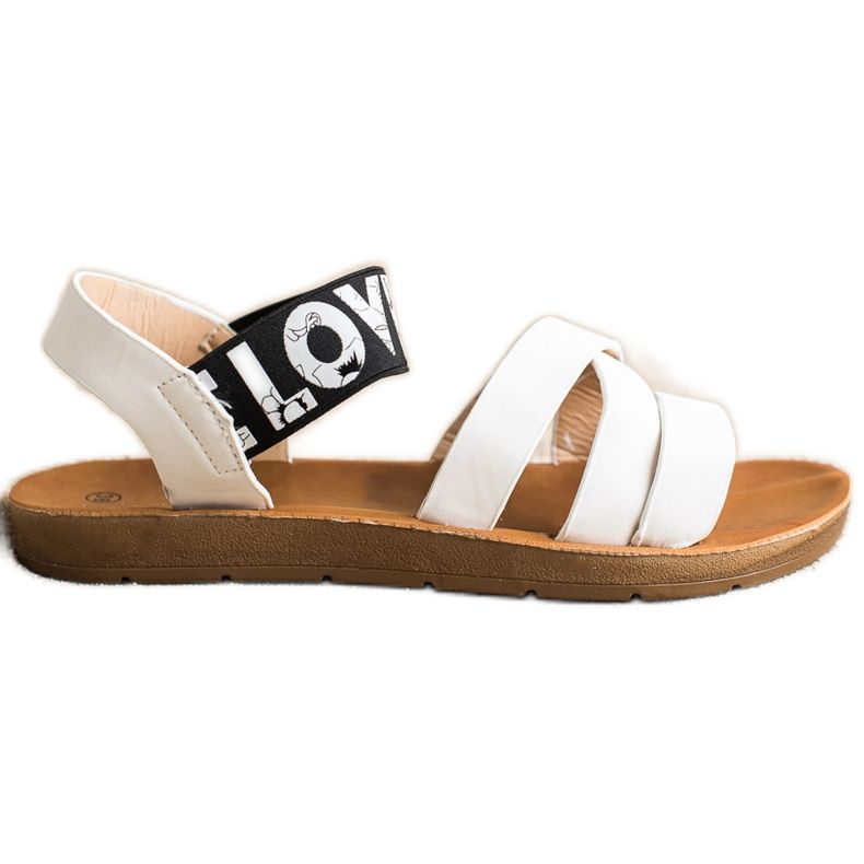SHELOVET Sandaler med Eco Leather Love vit