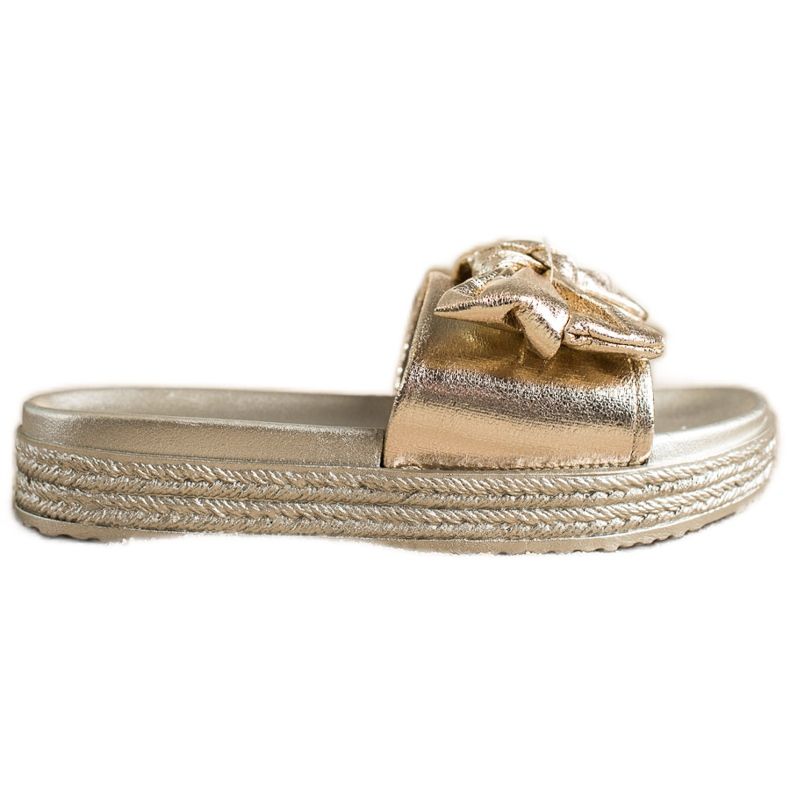 Moderiktiga VINCEZA Golden Tofflor gyllene