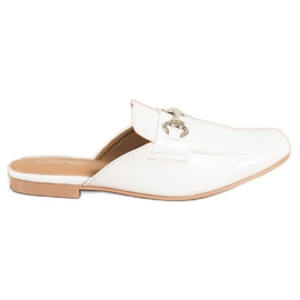SHELOVET Eleganta tofflor med prydnad vit