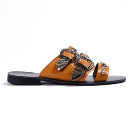 Seastar Snygga tofflor med spännen brun