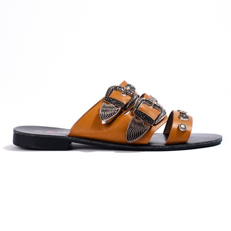 Seastar Snygga tofflor med spännen brun