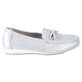 Goodin Läderskor med rosett silver- grå