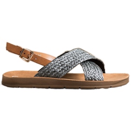 SHELOVET Bekväma flätade sandaler svart