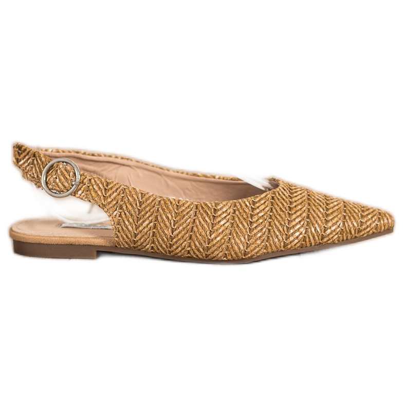 SHELOVET Halmpumpar med en öppen klack brun