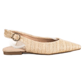 SHELOVET Halmpumpar med en öppen klack beige