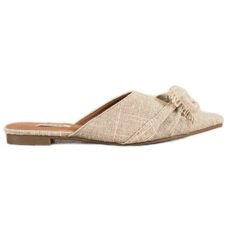 SHELOVET Eleganta tofflor i Spitz beige