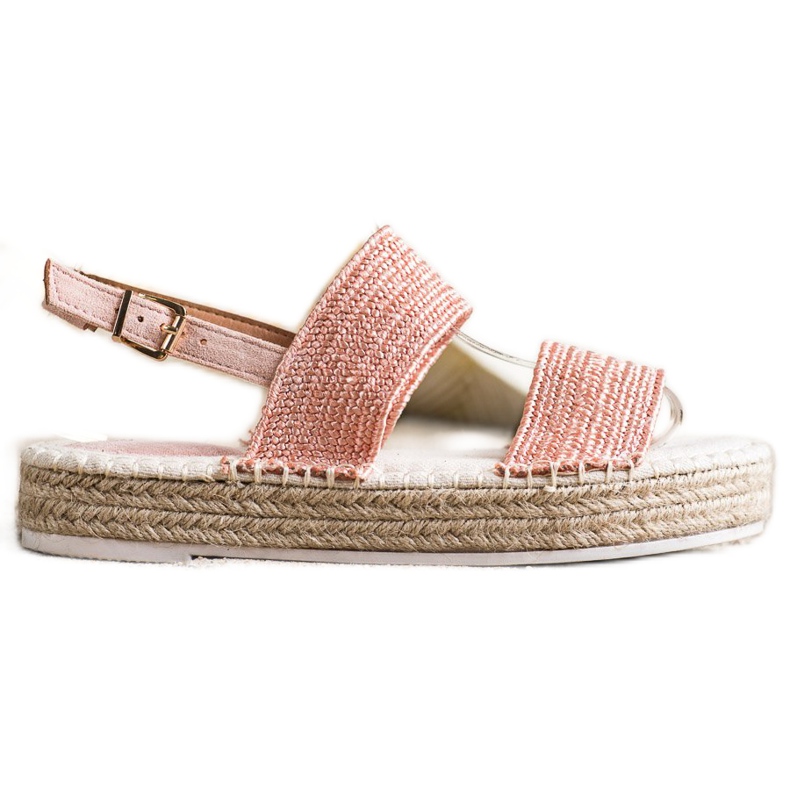 SHELOVET Flätade sandaler på plattformen rosa