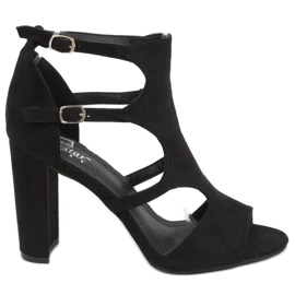 Svarta högklackade sandaler NS111P Svart