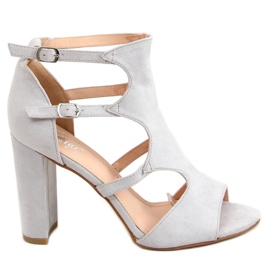 Grå högklackade sandaler NS111P Grå