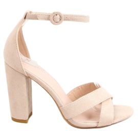 Sandaler på stolpen beige TU133P Beige