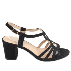 Svarta högklackade sandaler A3083 Svart