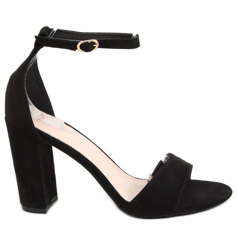 Svarta sandaler på stolpen TU132P Svart