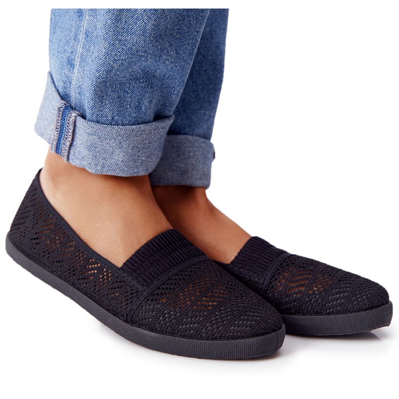Openwork Slip-On Black Chillout Sneakers svart