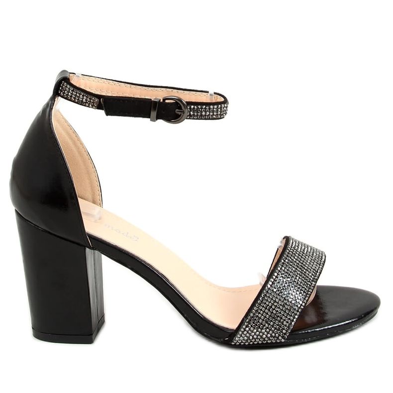 Svart 1478 Svarta högklackade sandaler