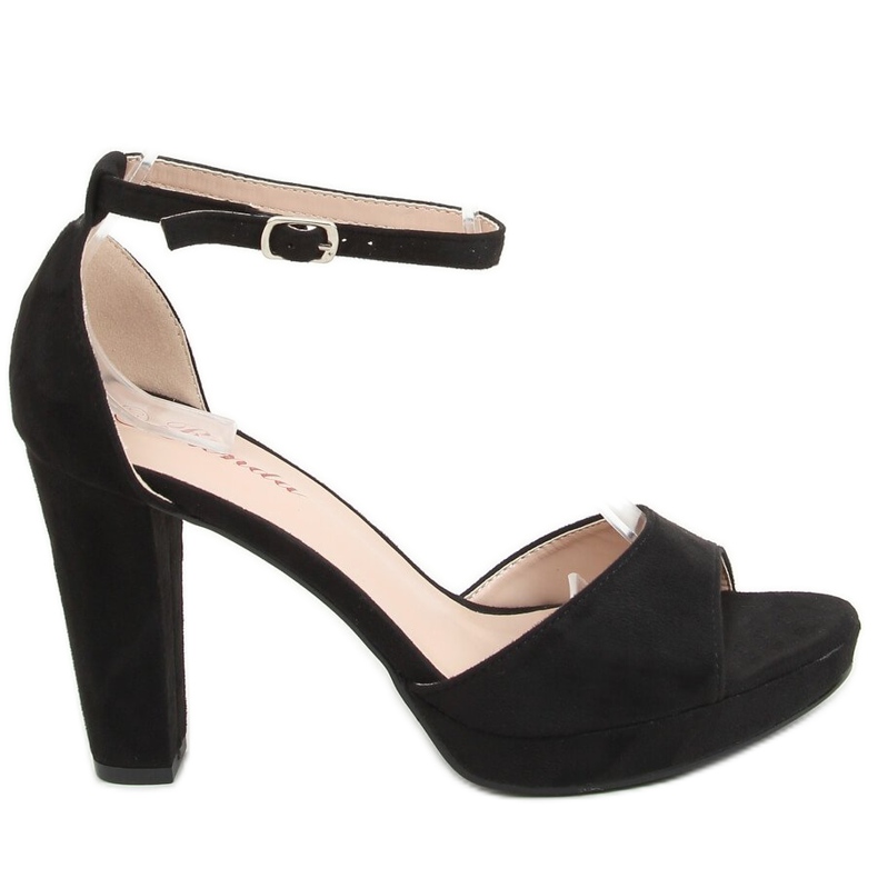 Svart S-850 Svart platå sandaler