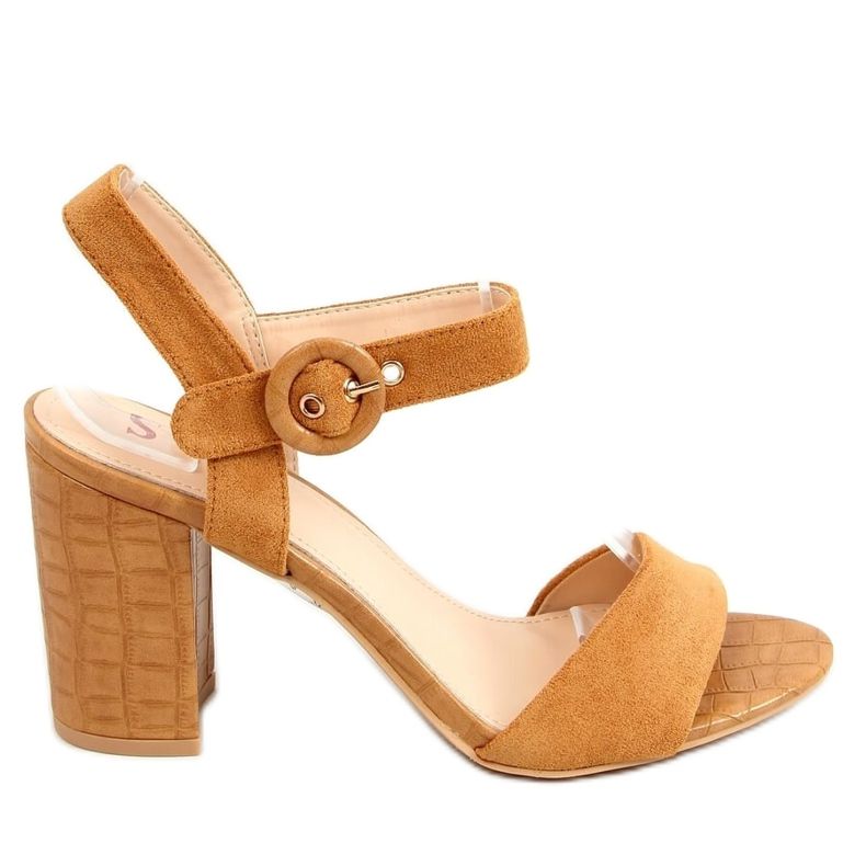 Camel högklackade sandaler SL1008P Camel brun mångfärgad