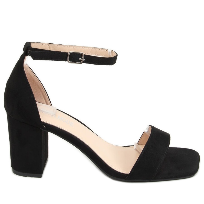 Svarta sandaler med breda klackar QL-169 Svart