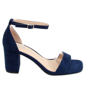Sandaler på höga klackar marinblå QL-169 Blå