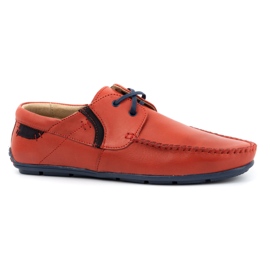 Olivier Loafers för män i läder 297 röda