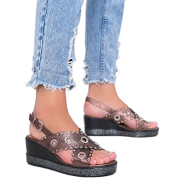 Brun metallic kil sandaler Mån