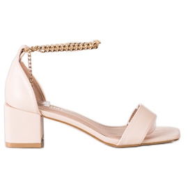 Seastar Sandaler med en dekorativ kedja beige gyllene