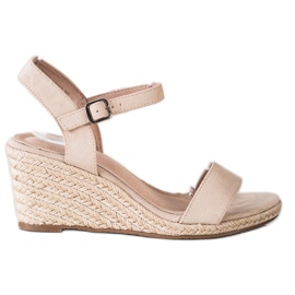 Klassiska sandaler på kil VINCEZA beige