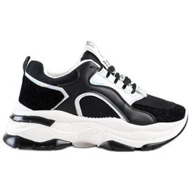 Sneakers på FASHION -plattformen svart silver-