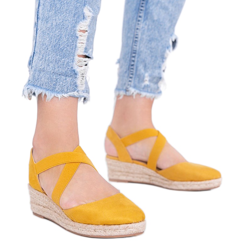 Senaps espadriller på kilen Monic gul