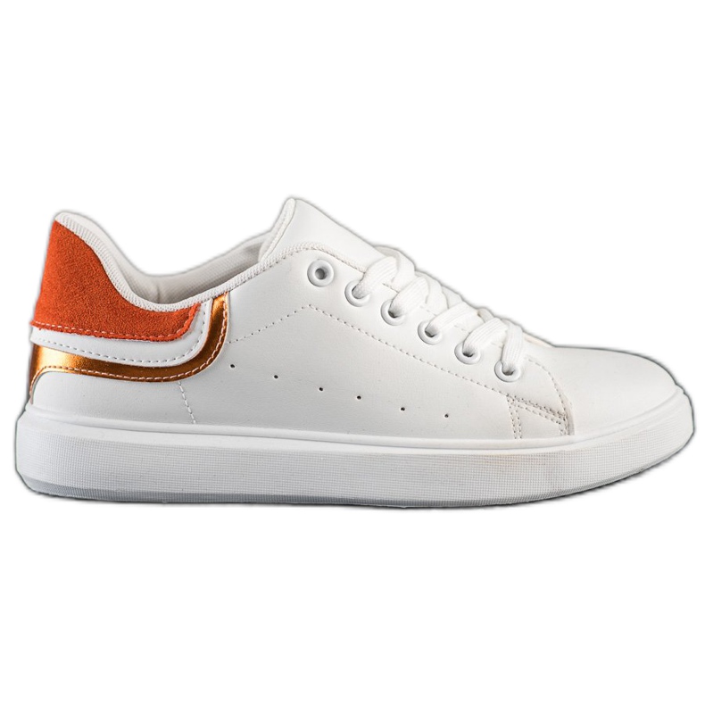SHELOVET Sneakers med orange insats vit