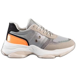 SHELOVET Bekväma trendiga sneakers silver- mångfärgad