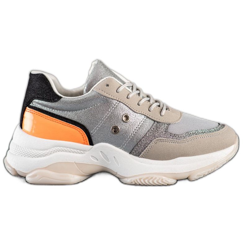 SHELOVET Bekväma trendiga sneakers silver- mångfärgad