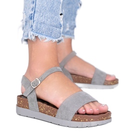 Grå sandaler med Preatty Pea innersula