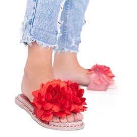 Dain röda tofflor för kvinnor