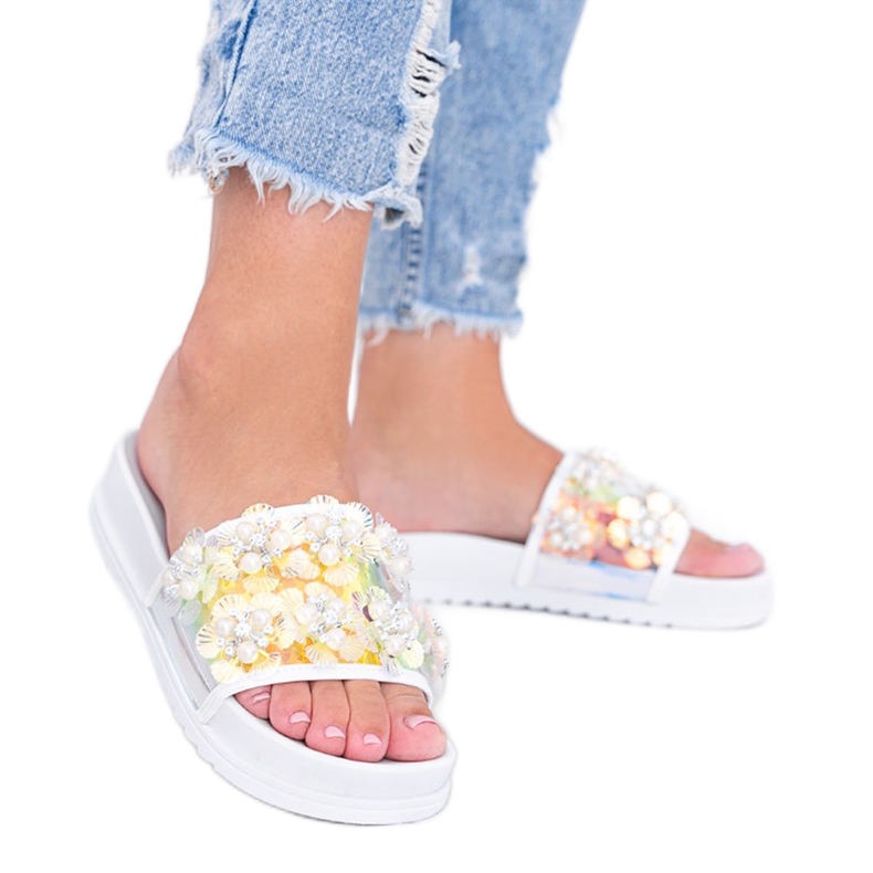 Roma vita holografiska tofflor