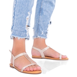 Igi beige holografiska damsandaler