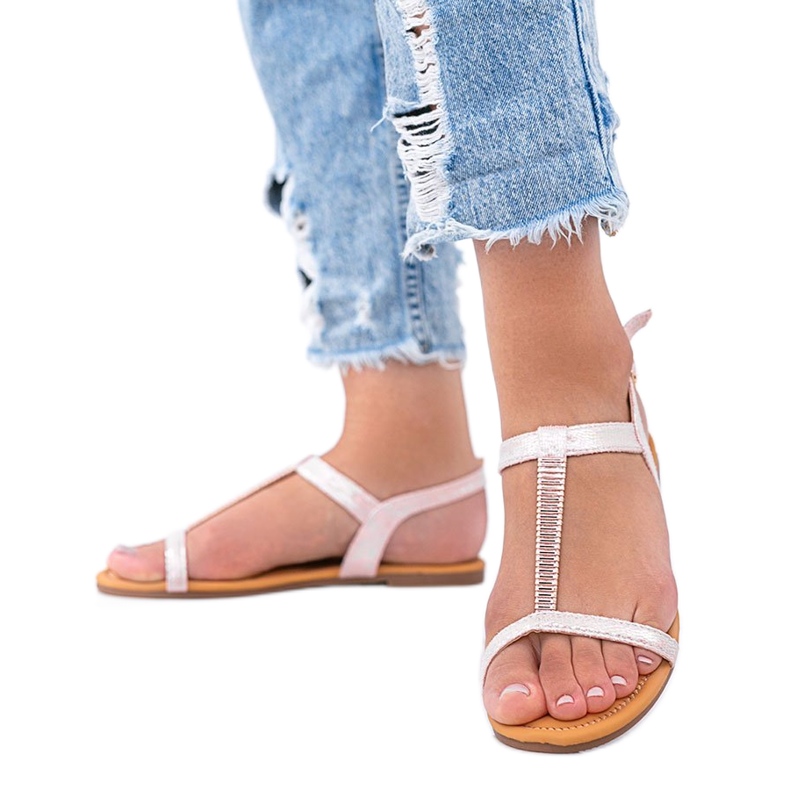 Igi rosa holografiska damsandaler