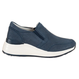 Goodin Läder Sneakers Med Glitter marinblå blå