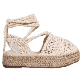 Small Swan Knutna Espadrilles -sandaler beige