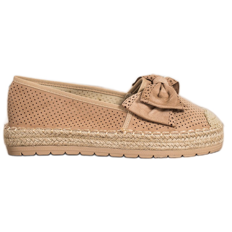 Mannika Openwork Espadrilles med en rosett brun