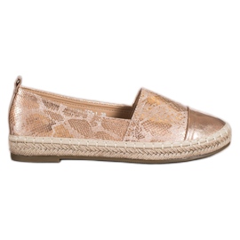 Bestelle Glänsande espadriller med ekoläder beige