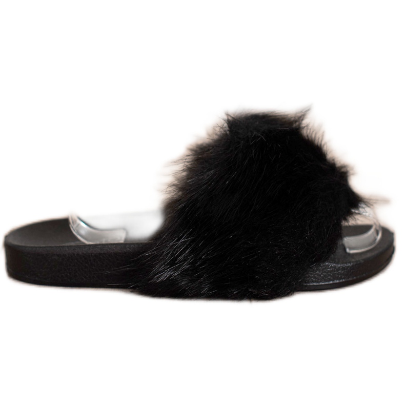 Evento Tofflor Med Päls svart