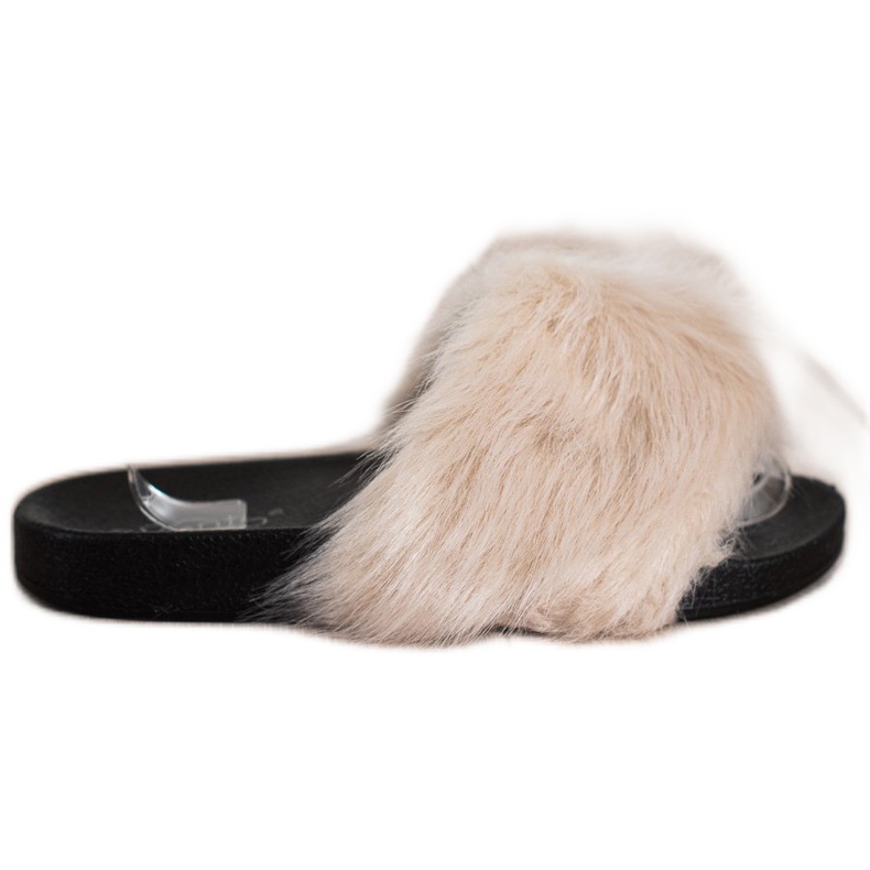 Evento Tofflor Med Päls beige