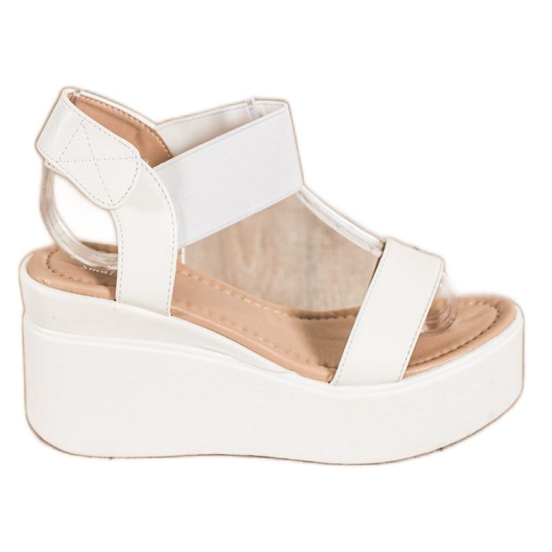 Small Swan Fashion Wedge Sandaler vit