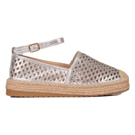 Gogo Genombrutna espadrillor med spänne silver-