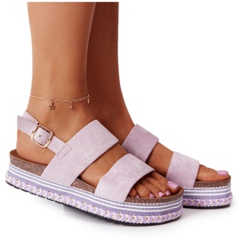 Mockasandaler på den violetta Olympia -plattformen