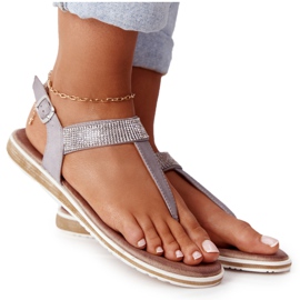 S.Barski Sandaler Flip-flops With Zirconias S. Barski 701-12 Grå