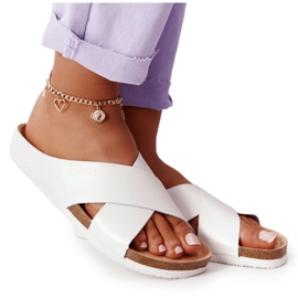 Läderprofilerade tofflor Big Star HH274647 Vit